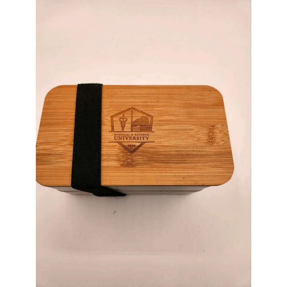 New (2) Layered Bento Box With Utensils